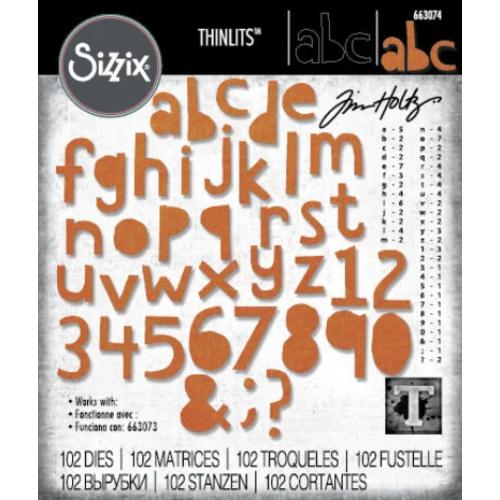 Sizzix Thinlits Die by Tim Holtz Alphanumeric Cutout Lower (3/4"Tall) (102pcs) (663074)