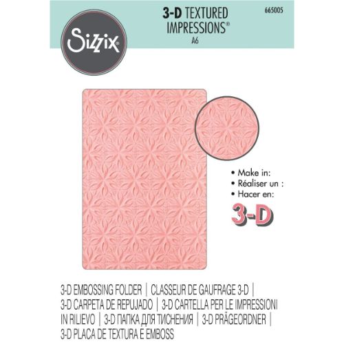 Sizzix 3-D Textured Impressions Embossing Folder - Geometric Flowers