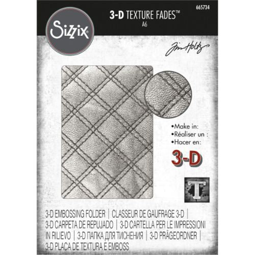 Sizzix 3-D Texture Fades Embossing Folder - Quilted by Tim Holtz