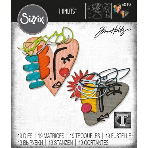 Sizzix Thinlits Die Set 19PK - Abstract Faces by Tim Holtz