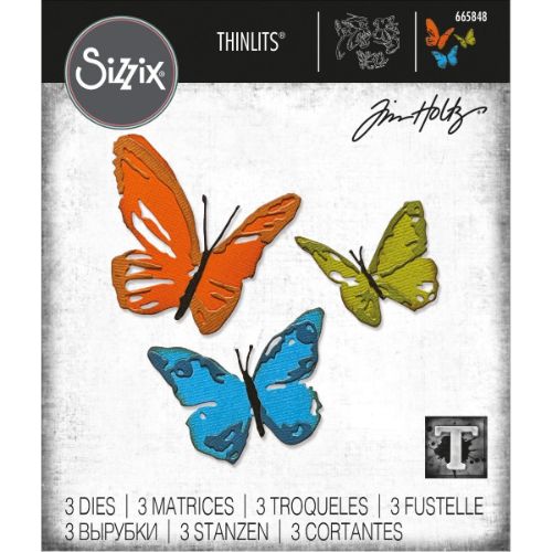 Sizzix Thinlits Die Set 3PK - Brushstroke Butterflies by Tim Holtz