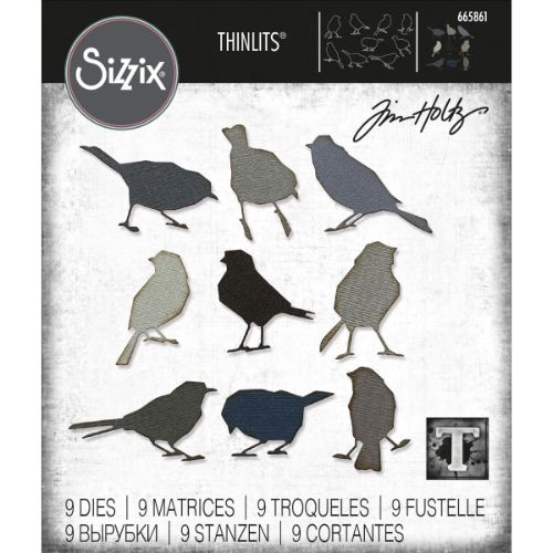 Sizzix Thinlits Die Set 9PK - Silhouette Birds by Tim Holtz