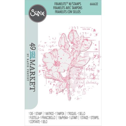 Sizzix Framelits Die w/Stamps by 49 and Market A5 Floral Mix Cluster