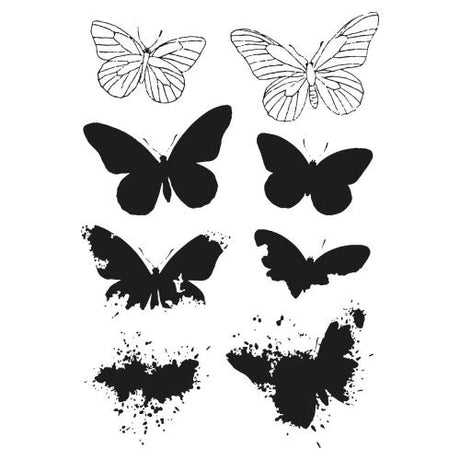 Sizzix Framelits Die w/Stamps by 49 and Market A5 Painted Pencil Butterflies