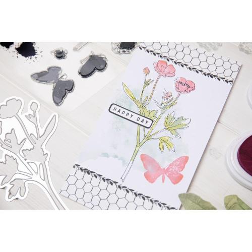 Sizzix Framelits Die w/Stamps by 49 and Market A5 Painted Pencil Botanical