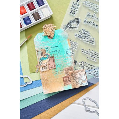 Sizzix A5 Clear Stamps with Framelits Die  Bird Song by 49 and Market