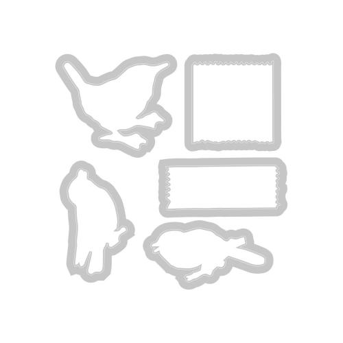 Sizzix A5 Clear Stamps with Framelits Die Bird Song by 49 and Market