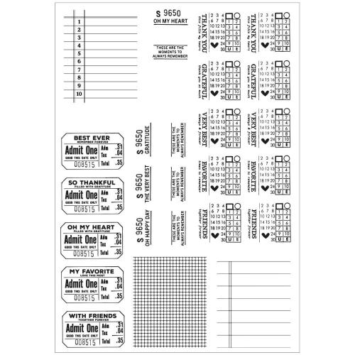 Sizzix A5 Clear Stamps with Framelits Die  Forever Journal Essentials by 49 and Market
