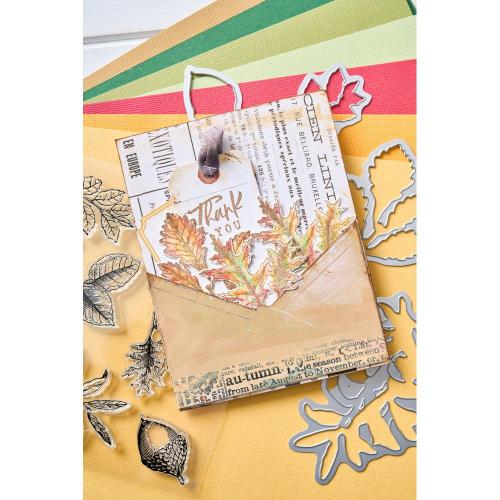 Sizzix A5 Clear Stamps with Framelits Die Forever Leaves by 49 and Market