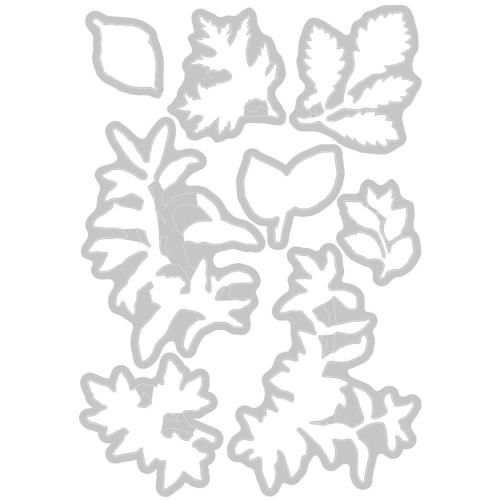 Sizzix A5 Clear Stamps with Framelits Die Forever Leaves by 49 and Market