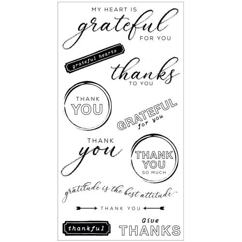 Sizzix Clear Stamps with Framelits Die Thankful Sentiments by 49 and Market