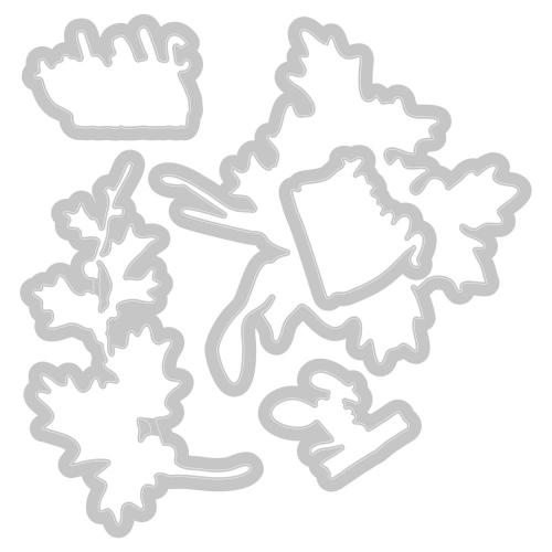 Sizzix A5 Clear Stamps with Framelits Die Pencil Line Holly by 49 and Market