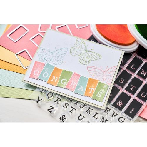 Sizzix A5 Clear Stamps with Framelits Die  Tab Stamp Alpha by 49 and Market