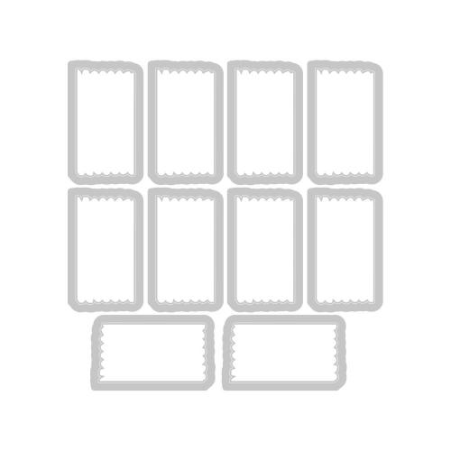 Sizzix A5 Clear Stamps with Framelits Die  Tab Stamp Alpha by 49 and Market