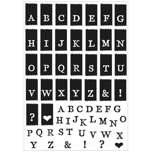 Sizzix A5 Clear Stamps with Framelits Die  Tab Stamp Alpha by 49 and Market