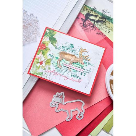 Sizzix Clear Stamp with Framelit Die Reindeer Mix Cluster by 49 and Market
