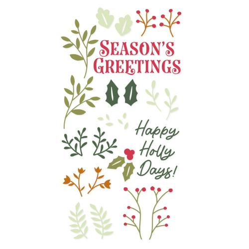 Sizzix Clear Stamps Set Happy Holly Days by Catherine Pooler
