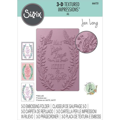 Sizzix 3D Textured Impressions by Jen Long Merry & Bright