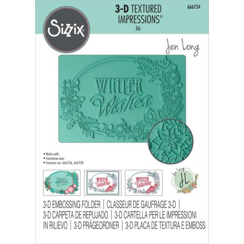 Sizzix 3D Textured Impressions by Jen Long Winter Wishes