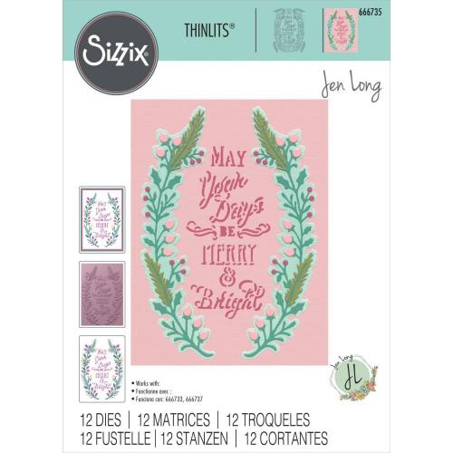Sizzix Thinlits Die by Jen Long Merry & Bright #2 (12pcs)