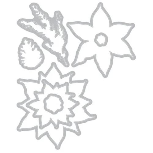 Sizzix Framelits Die w/Stamps by 49 and Market Poinsettia Trio (10+16pcs) (667015)