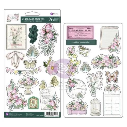 Prima Marketing Serene Petals Chipboard Stickers Blooming Beauty (26pcs) (671228)