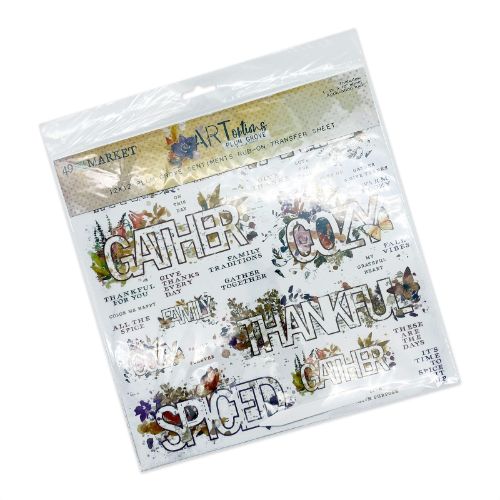 49 And Market ARToptions Plum Grove Rub-Ons 12"X12" 1/Sheet-Sentiments - Postage as per Actual