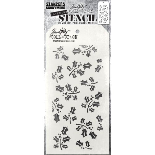 Tim Holtz Layered Stencil 4.125"X8.5"-Hollyberry