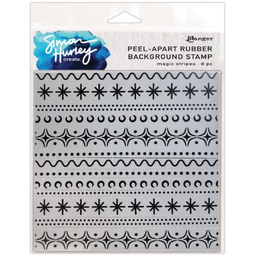 Simon Hurley create. Cling Stamps 6"X6"-Magic Stripes