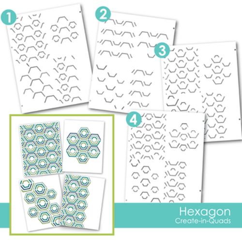 Taylored Expressions - Create-in-Quads - Hexagon Layering Stencil - Postage As Per Actual