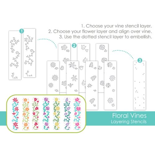 Taylored Expressions - Floral Vines Layering Stencils