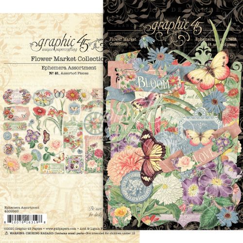 Graphic 45 Flower Market Cardstock Die-Cut Assortment-