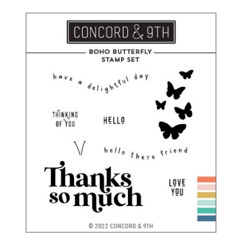 Concord & 9th Clear Stamps 3"X3"-Boho Butterfly