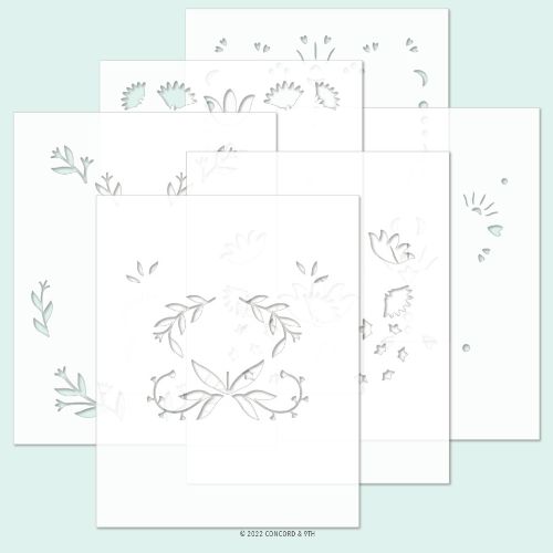 Concord & 9th Stencil 4.75"X6" 6/Pkg-Whimsical Wings