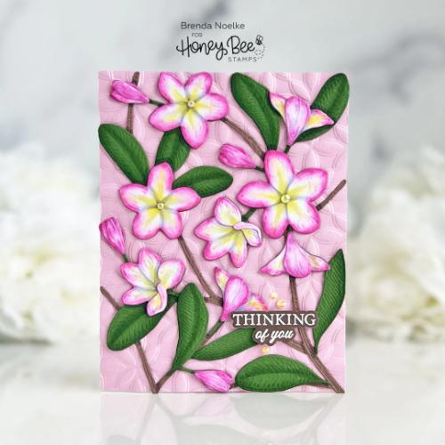 Honey Bee Stamps - Bold Background: Plumeria - Honey Cut