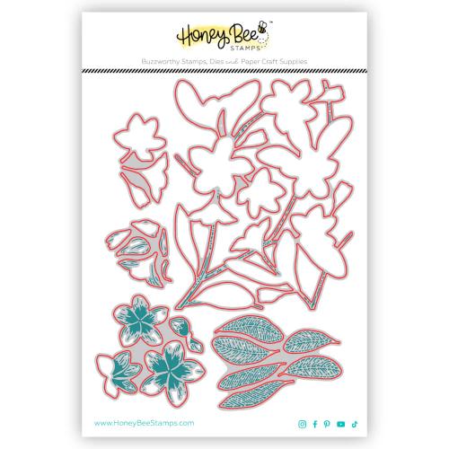 Honey Bee Stamps - Bold Background: Plumeria - Honey Cut