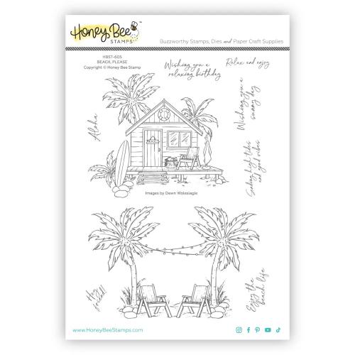 Honey Bee Stamps - Beach Please - 6x8 Stamp Set