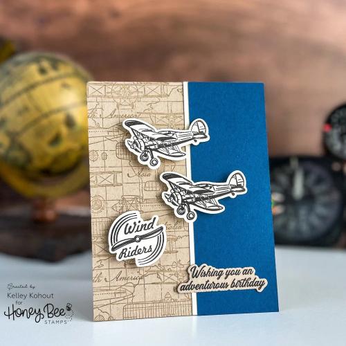 Honey Bee Stamps - Aviator - 5x6 Cling Stamp
