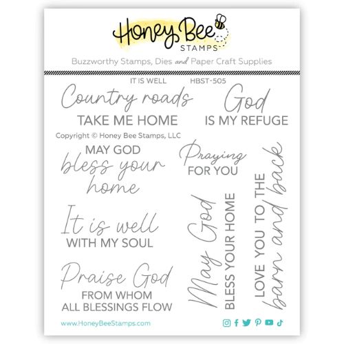 Honey Bee Stamps - It Is Well - 4x4 Stamp Set