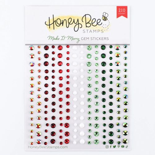 Honey Bee Stamps - Make It Merry Gem Stickers - 210 Count