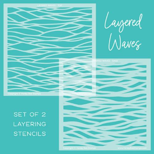 Honey Bee Stamps - Layered Waves - Set of 2 Layering Stencils