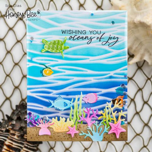Honey Bee Stamps - Layered Waves - Set of 2 Layering Stencils