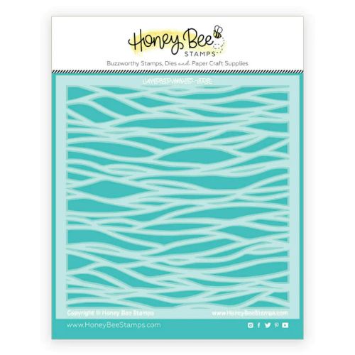 Honey Bee Stamps - Layered Waves - Set of 2 Layering Stencils
