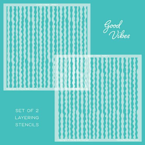 Honey Bee Stamps - Good Vibes - Set Of 2 Layering Stencils