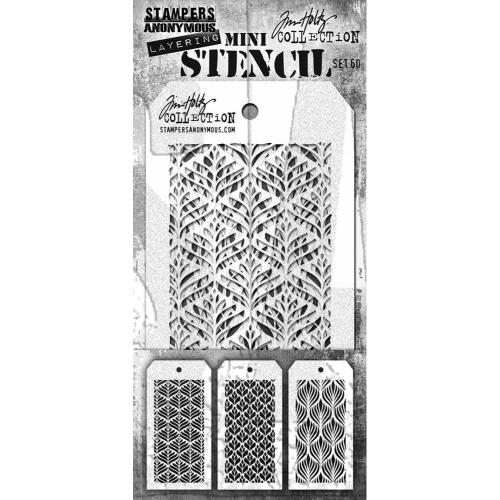 Stampers Anonymous - Set #60 Tim Holtz Layering Mini Stencil (3pcs) (MST060)