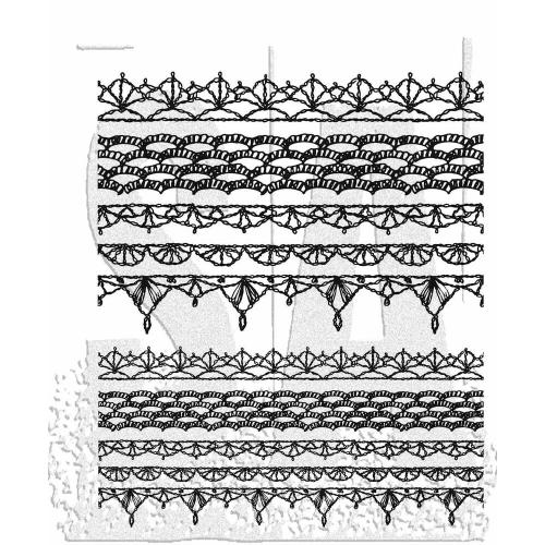 Stampers Anonymous -  Crochet Trims Tim Holtz Cling Stamps (CMS480)