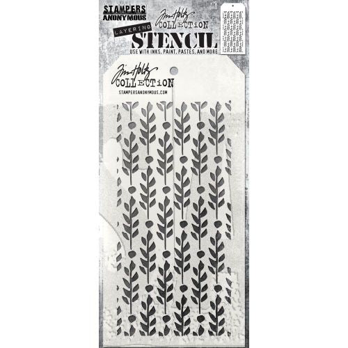 Tim Holtz Layering Stencil: Berry Leaves THS174