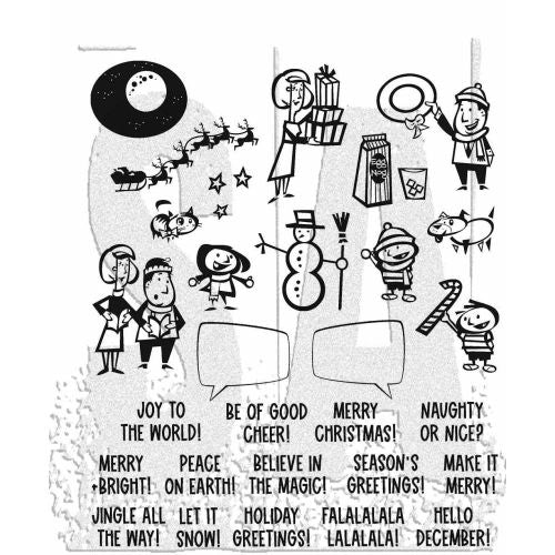 Tim Holtz Cling Mount Stamps: Christmas Cartoons CMS473