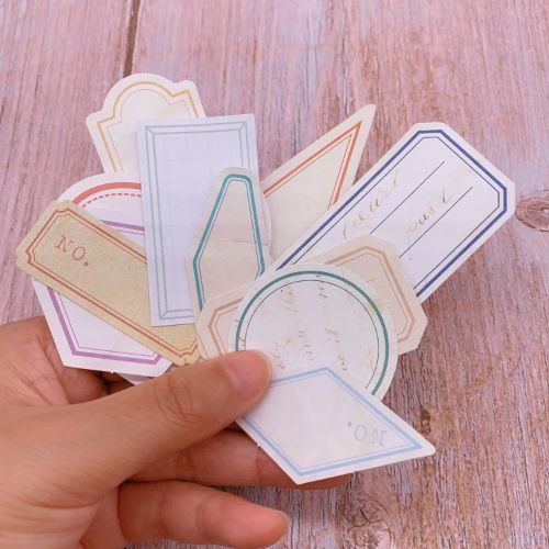 The Washi Tape Shop - 60 Piece Vintage Labels Stickers - Vintage Label