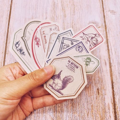 The Washi Tape Shop - 60 Piece Vintage Kraft Stickers - Kraft